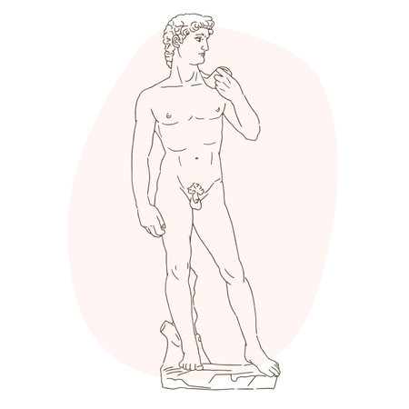 Statue of David. Sculptor Michelangelo. Renaissance.のイラスト素材