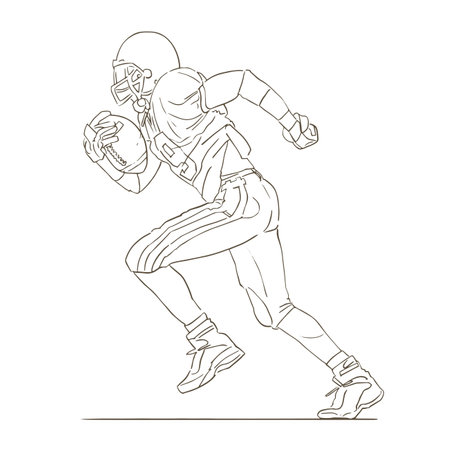 illustration of the American football player runningのイラスト素材