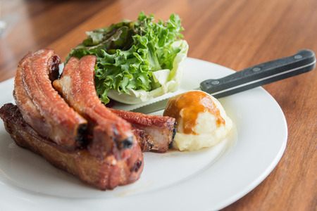 Smoked Pork Ribs Hamの写真素材