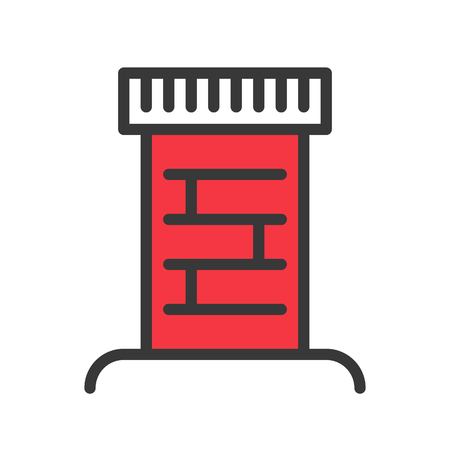 Chimney vector, Chirstmas related filled design icon editable outlineのイラスト素材