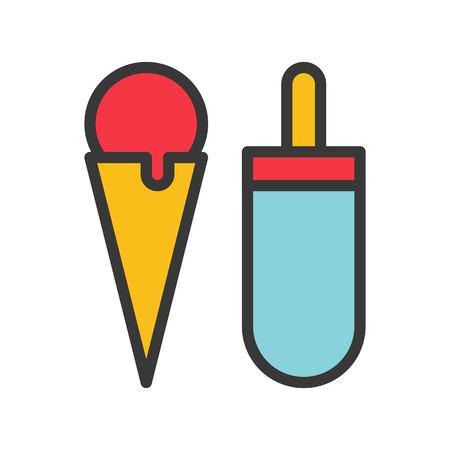 Ice cream vector, Chirstmas related filled design icon editable outlineのイラスト素材