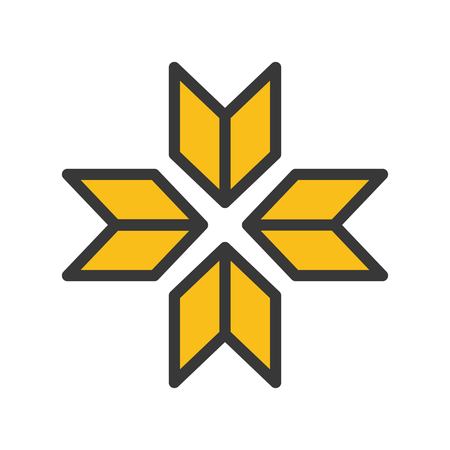 Snowflake symbol vector, Chirstmas related filled design icon editable outlineのイラスト素材
