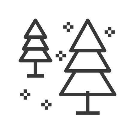 Winter vector illustration, Chirstmas related editable outline iconのイラスト素材