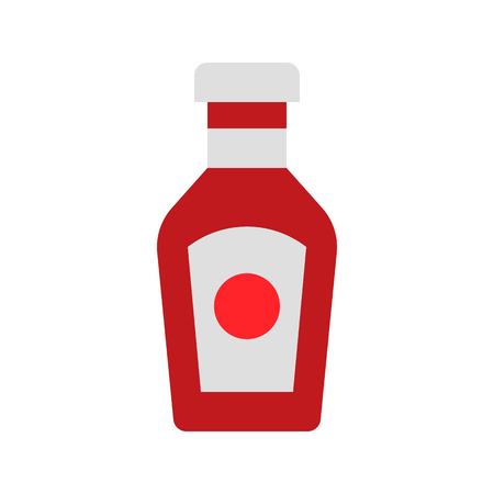 Ketchup vector, grocery store related flat design iconのイラスト素材