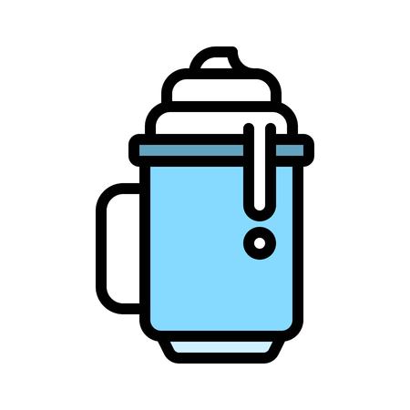 Milkshake vector, Chirstmas menu filled design editable outline iconのイラスト素材
