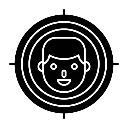 Businessman head inside target vector illustration, solid design iconのイラスト素材