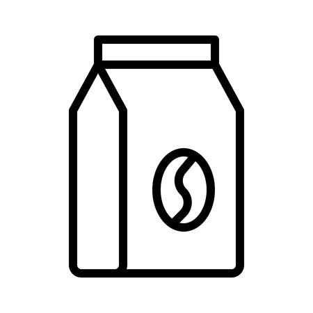 Coffee bag vector, grocery store related line design iconのイラスト素材