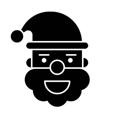 Santa head vector, Chirstmas related solid design iconのイラスト素材