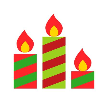 Christmas candles vector, Chirstmas related flat design iconのイラスト素材