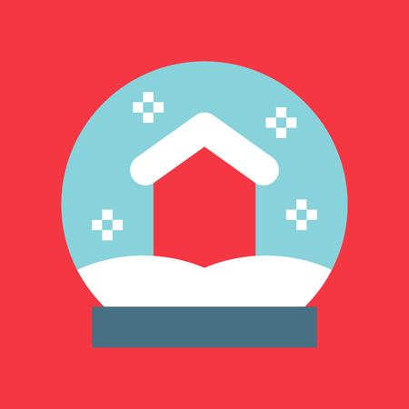 Snow globe vector, Chirstmas related flat design iconのイラスト素材