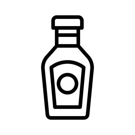 Ketchup vector, grocery store related line design iconのイラスト素材