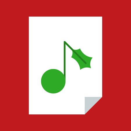 Music note vector, Chirstmas related flat design iconのイラスト素材