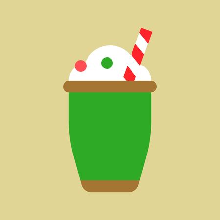 Frappe vector, Chirstmas menu flat design iconのイラスト素材