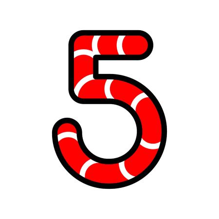 Candy cane alphabet for use as material in Christmas theme, vector illustrationのイラスト素材