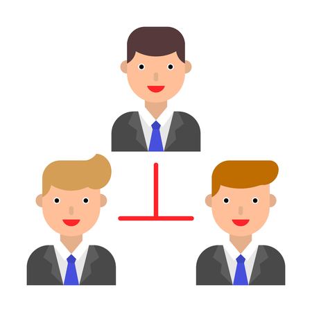 Businessman with connection vector illustration, flat design iconのイラスト素材