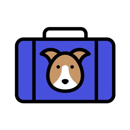 Pet carrier vector, Baggage filled design icon editable outlineのイラスト素材