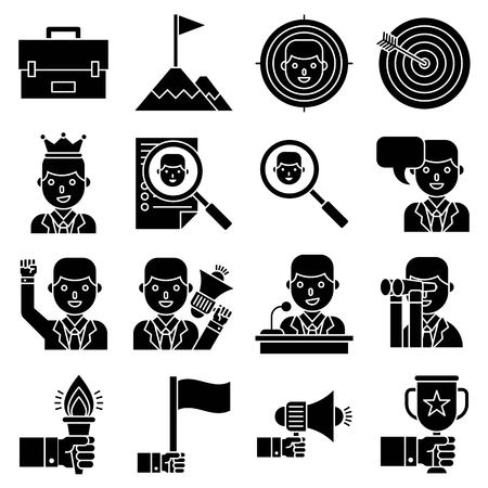 Businessman vector illustration set 3, solid design iconのイラスト素材