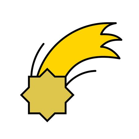 Fallen star vector, Chirstmas related filled design editable outline iconのイラスト素材