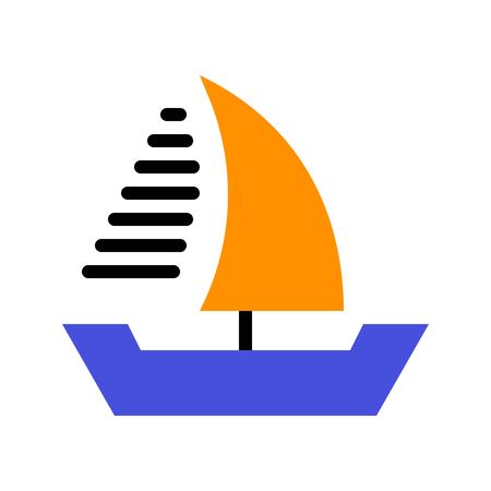 Sailboat vector illustration, Watercraft flat design iconのイラスト素材