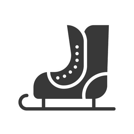 Ice skate vector, Chirstmas related solid design iconのイラスト素材