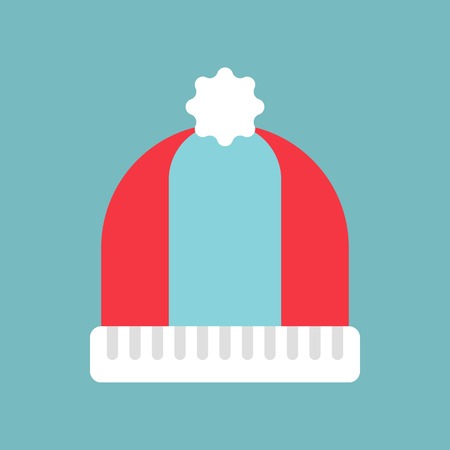Wool hat vector, Chirstmas related flat design iconのイラスト素材