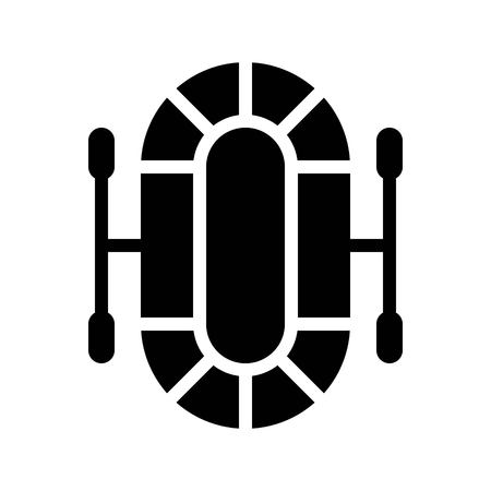 Rubber raft vector illustration, Watercraft solid design iconのイラスト素材