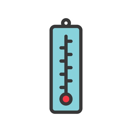 Thermometer vector, Chirstmas related filled design icon editable outline