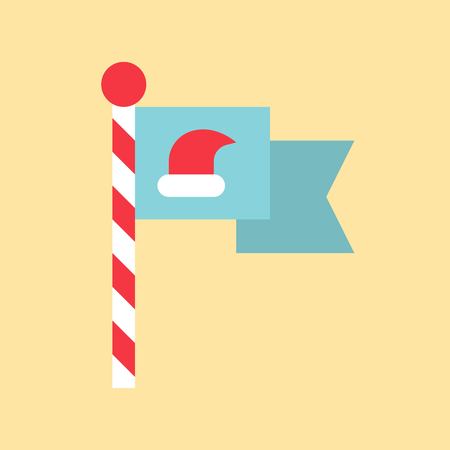 Flag vector, Chirstmas related flat design iconのイラスト素材