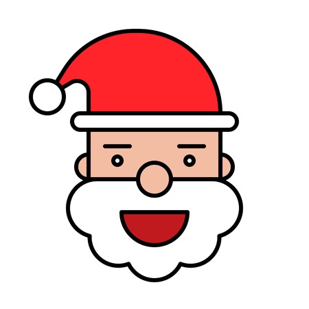 Santa head vector, Chirstmas related filled design editable outline iconのイラスト素材