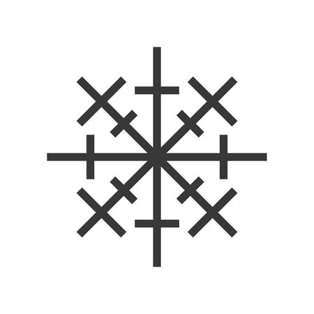 Snowflake vector illustration, Chirstmas related editable outline iconのイラスト素材