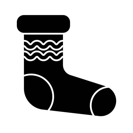 Christmas sock vector, Chirstmas related solid design iconのイラスト素材