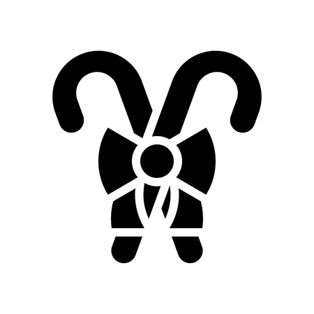 Candy cane vector, Chirstmas menu solid design iconのイラスト素材