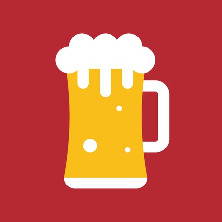 Beer mug vector, Chirstmas related flat design iconのイラスト素材