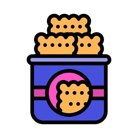 Crackers box vector, filled design editable outline iconのイラスト素材