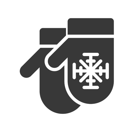 Mittens vector, Chirstmas related solid design iconのイラスト素材