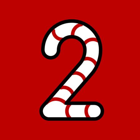 Candy cane alphabet for use as material in Christmas theme, vector illustrationのイラスト素材