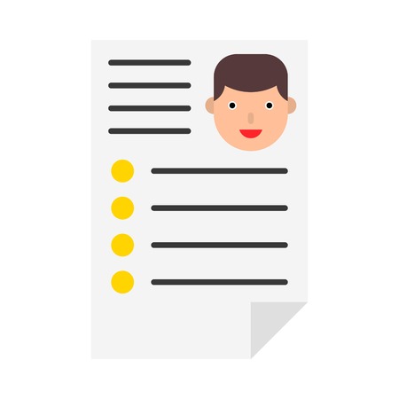 Resume or personal record vector illustration, flat design iconのイラスト素材