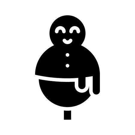 Snowman cake pops vector, Chirstmas menu solid design iconのイラスト素材