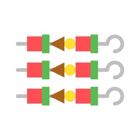 Skewer vector, Barbecue related flat design iconのイラスト素材