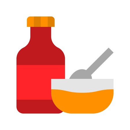 Sauce vector, Barbecue related flat design iconのイラスト素材