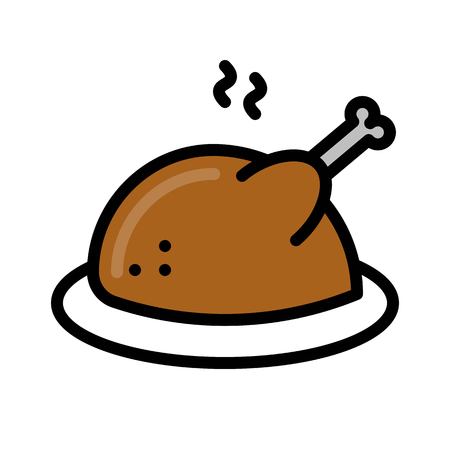 Grilled chicken vector, Barbecue related filled design editable stroke iconのイラスト素材