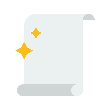 Spell scroll vector, Magic related flat design iconのイラスト素材
