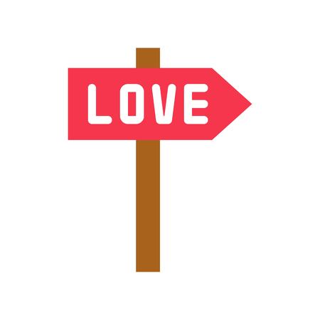Love sign vector, Valentine and love related flat style iconのイラスト素材