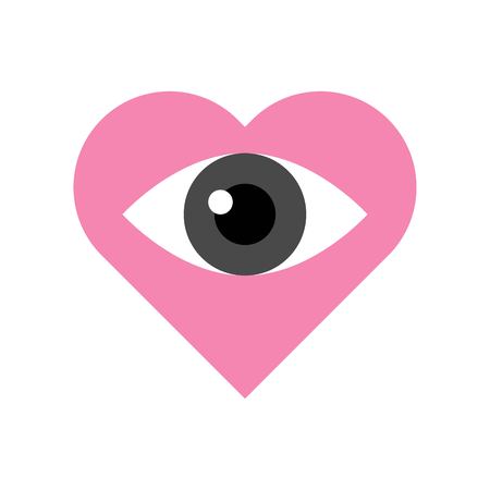 Eye heart vector, Valentine and love related flat style iconのイラスト素材