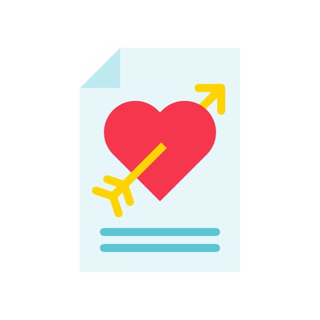Love letter vector, Valentine and love related flat style iconのイラスト素材