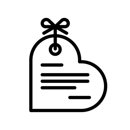 Heart tag vector, Valentine and love related line style iconのイラスト素材