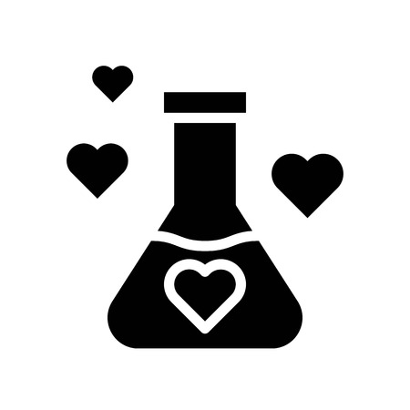 Chemistry of love vector, Valentine and love related solid style iconのイラスト素材