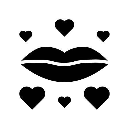 Kiss vector, Valentine and love related solid style iconのイラスト素材