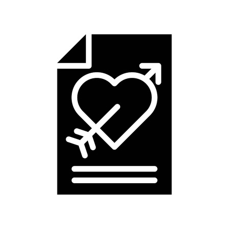 Love letter vector, Valentine and love related solid style iconのイラスト素材