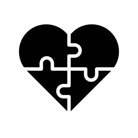 Puzzle heart vector, Valentine and love related solid style iconのイラスト素材